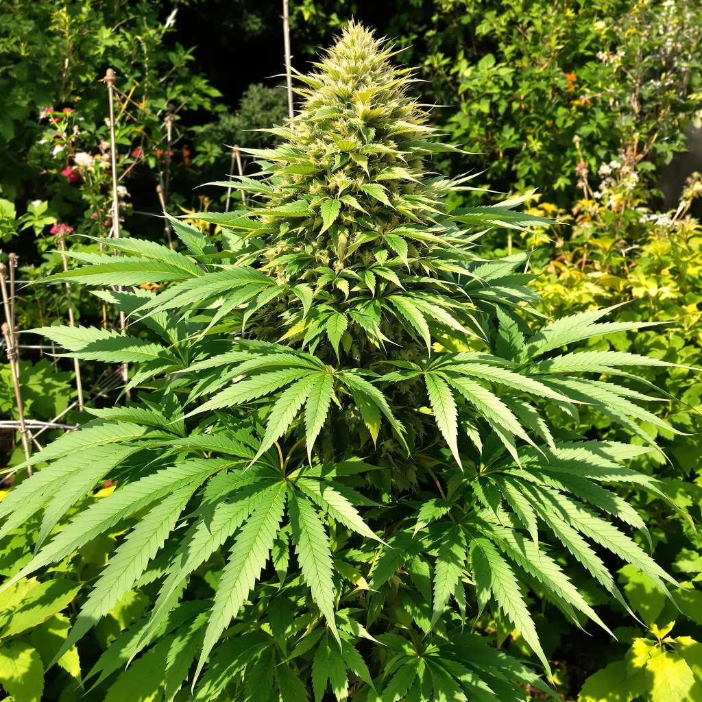 Dutch Treat 68% indica / 32% sativa flower with visible trichomes