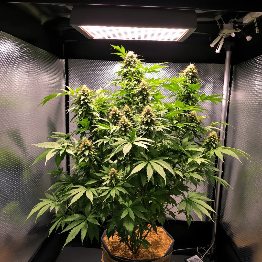 Ecto Cooler cannabis plant in flowering stage — Short feminised