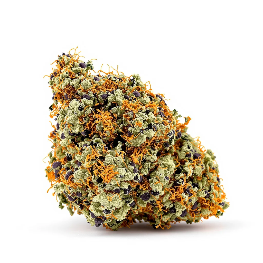 El Chapo OG 87% indica / 13% sativa flower with visible trichomes