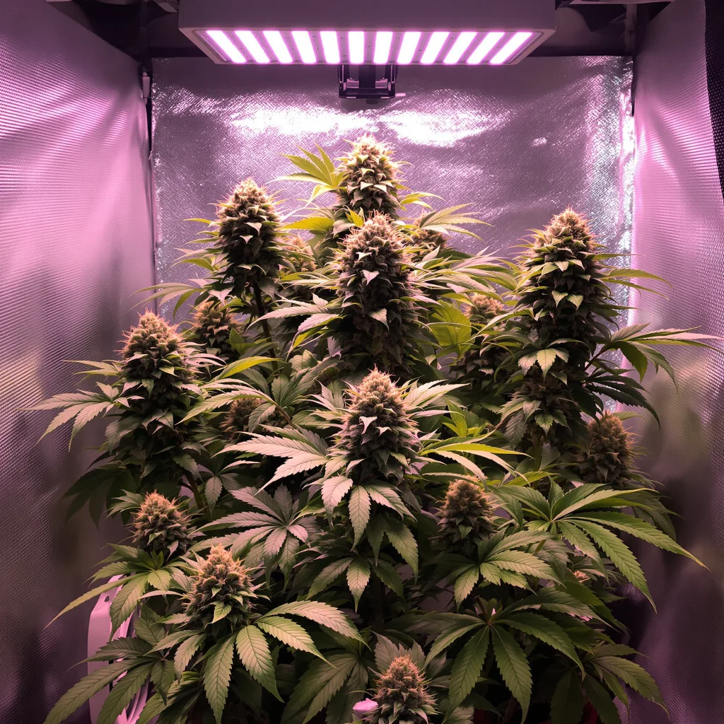 Face Off OG cannabis plant in flowering stage — 90-120 cm. Medium feminised