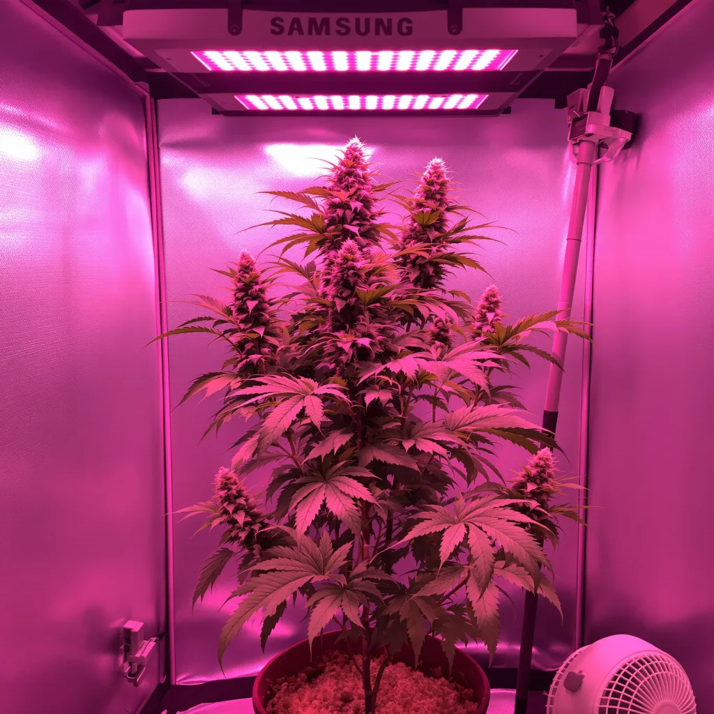 Fat Purple cannabis plant in flowering stage — 90-120 cm. Medium autoflower