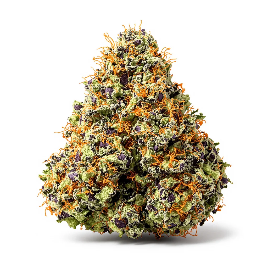 FPOG 69% indica / 31% sativa flower with visible trichomes