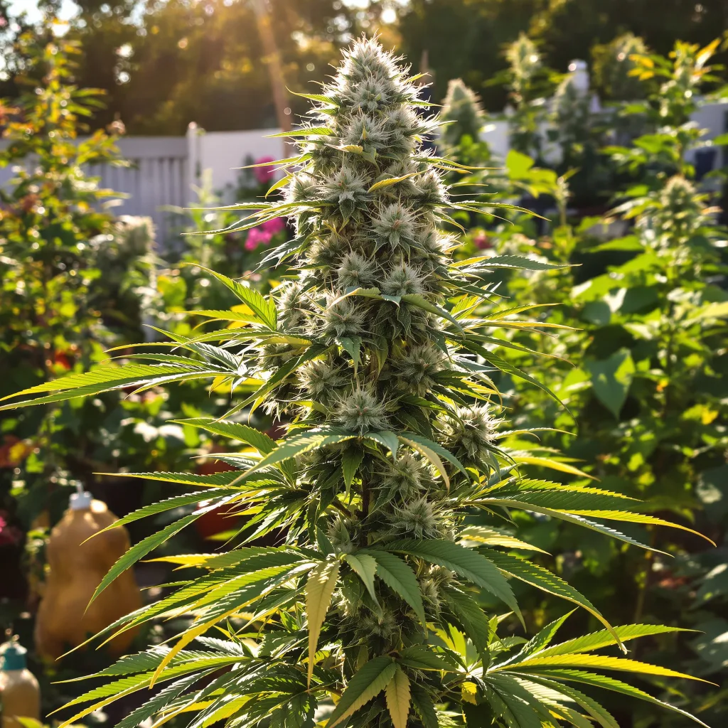 Fresh Powder 43% indica / 57% sativa flower with visible trichomes