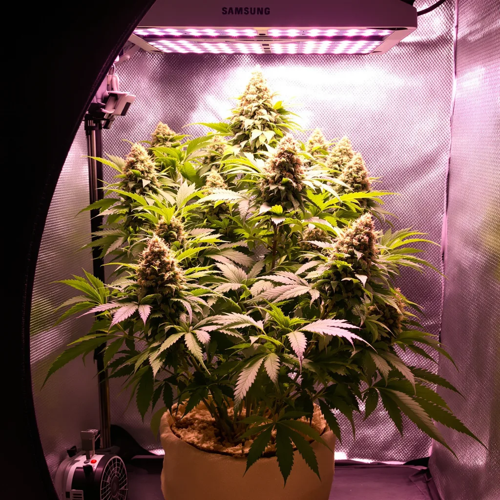 Fruitylicious cannabis plant in flowering stage — 70–110 cm autoflower