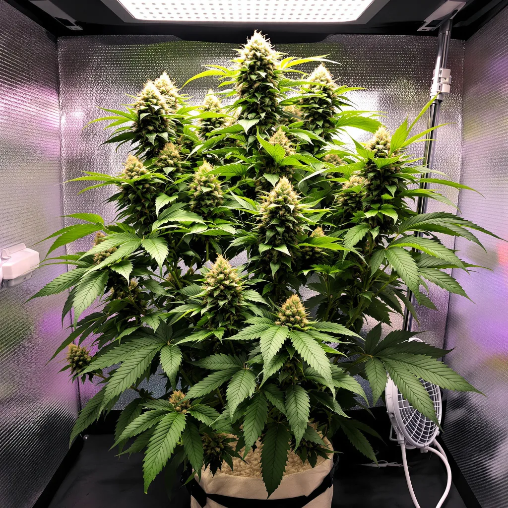 Fruitylicious cannabis plant in flowering stage — medium feminised