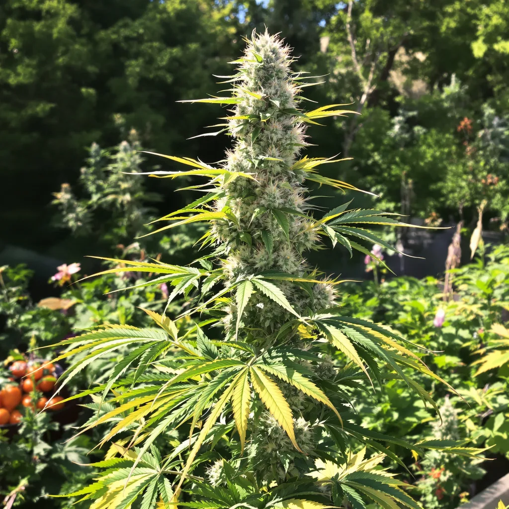 G.O.A.T Mixpack 45% indica / 55% sativa flower with visible trichomes