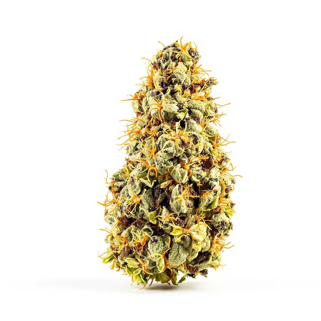 G13 85% indica / 15% sativa flower with visible trichomes