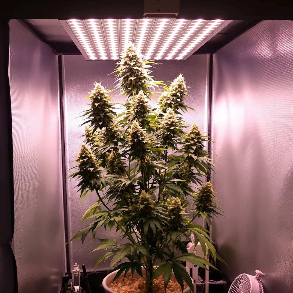 Garlic Bud cannabis plant in flowering stage — Short feminised