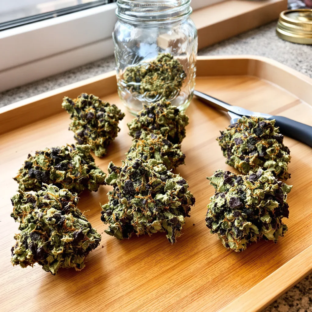 Ghost OG 60% indica / 40% sativa flower with visible trichomes
