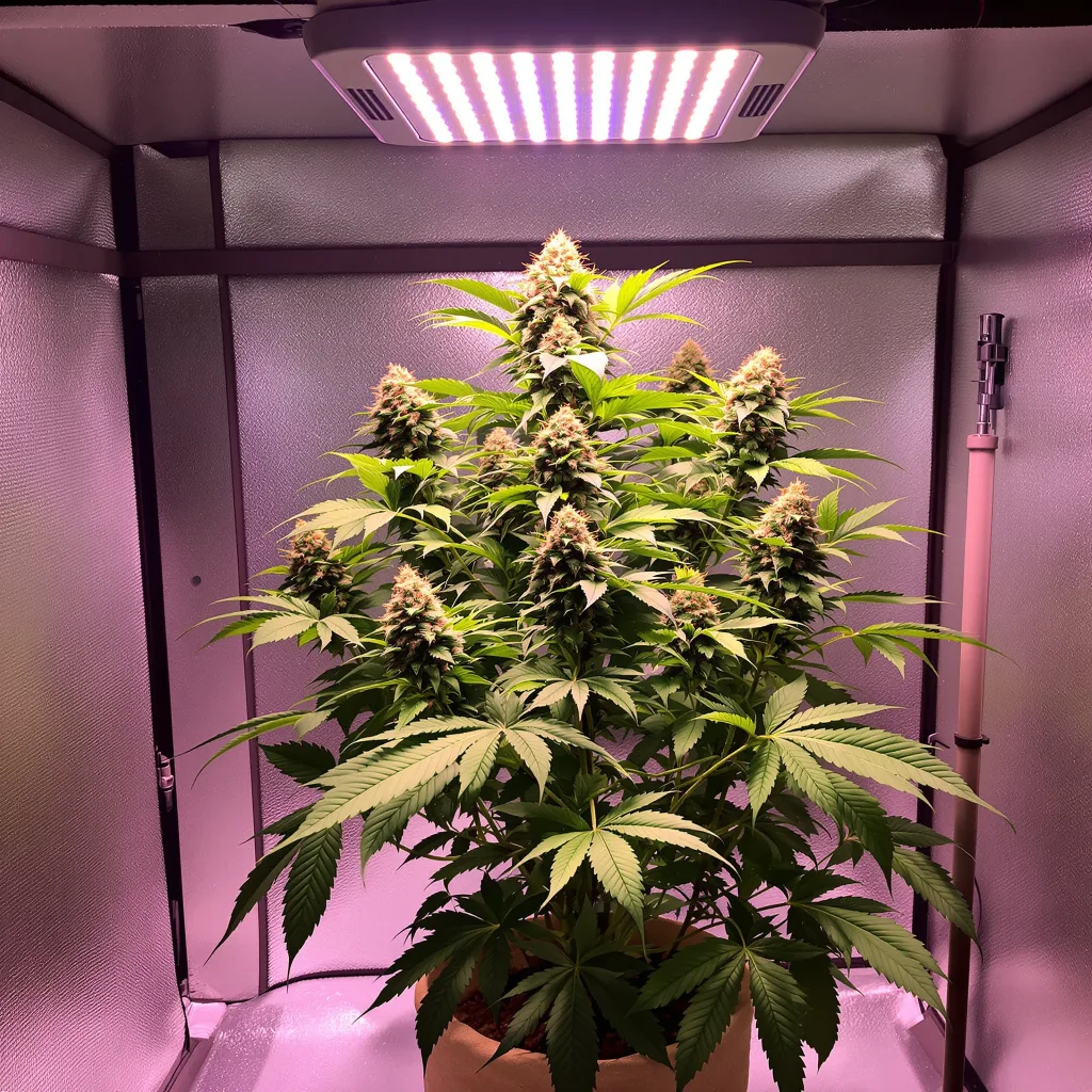 God's Gift cannabis plant in flowering stage — Short feminised