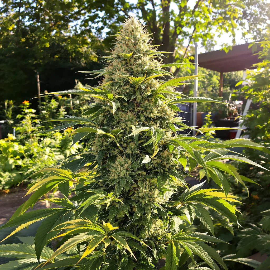 God's Green Crack 56% indica / 44% sativa flower with visible trichomes
