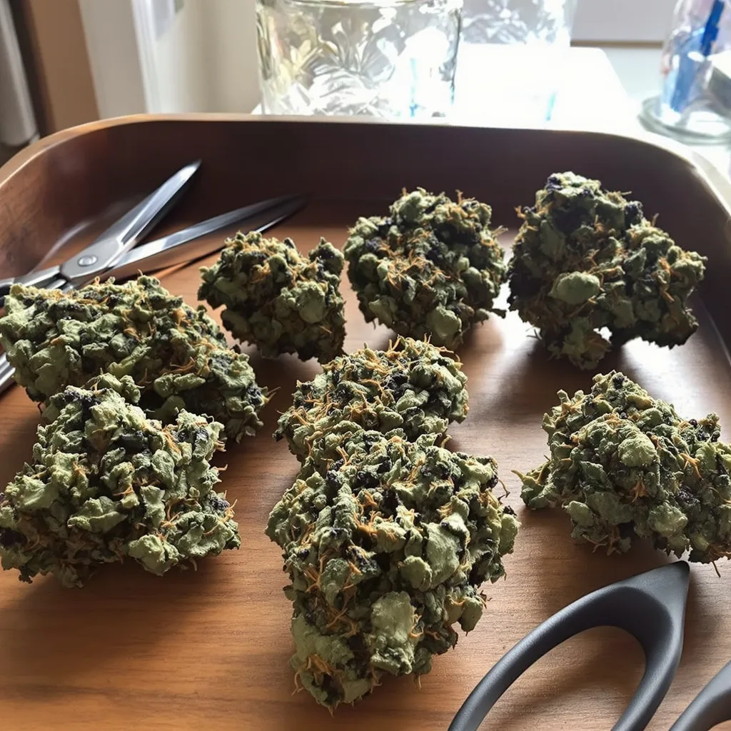 God’s Treat 78% indica / 22% sativa flower with visible trichomes