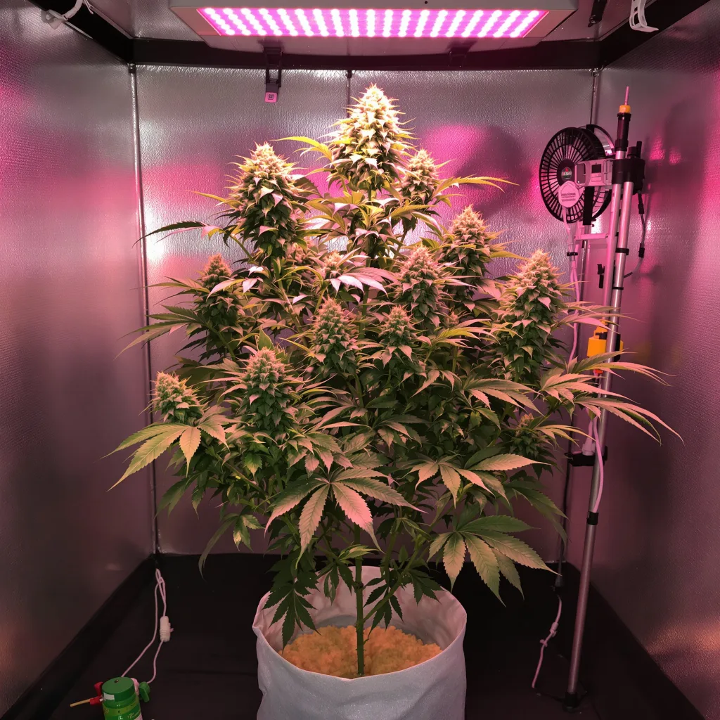 Godfather Purple Kush cannabis plant in flowering stage — Medium feminised