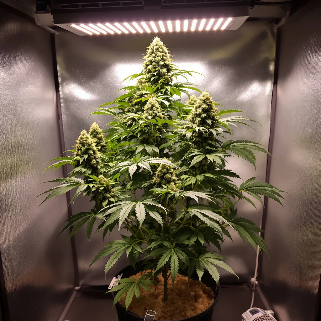 Godzilla Glue cannabis plant in flowering stage — Medium feminised