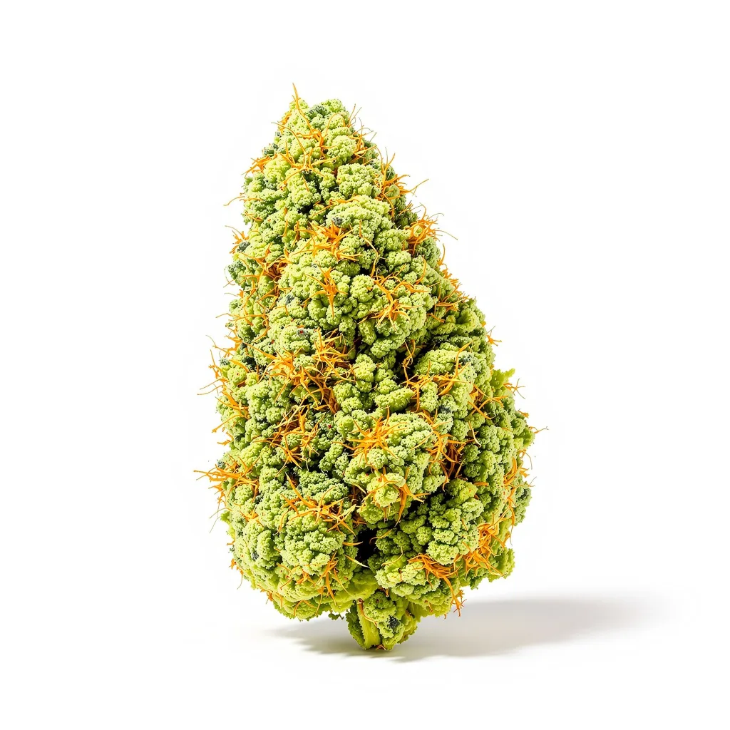 Goji OG 20% indica / 80% sativa flower with visible trichomes