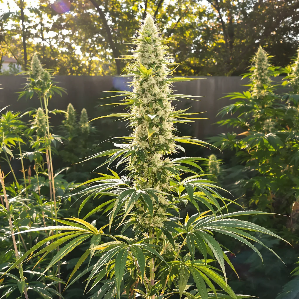 Golden Goat 6% indica / 94% sativa flower with visible trichomes