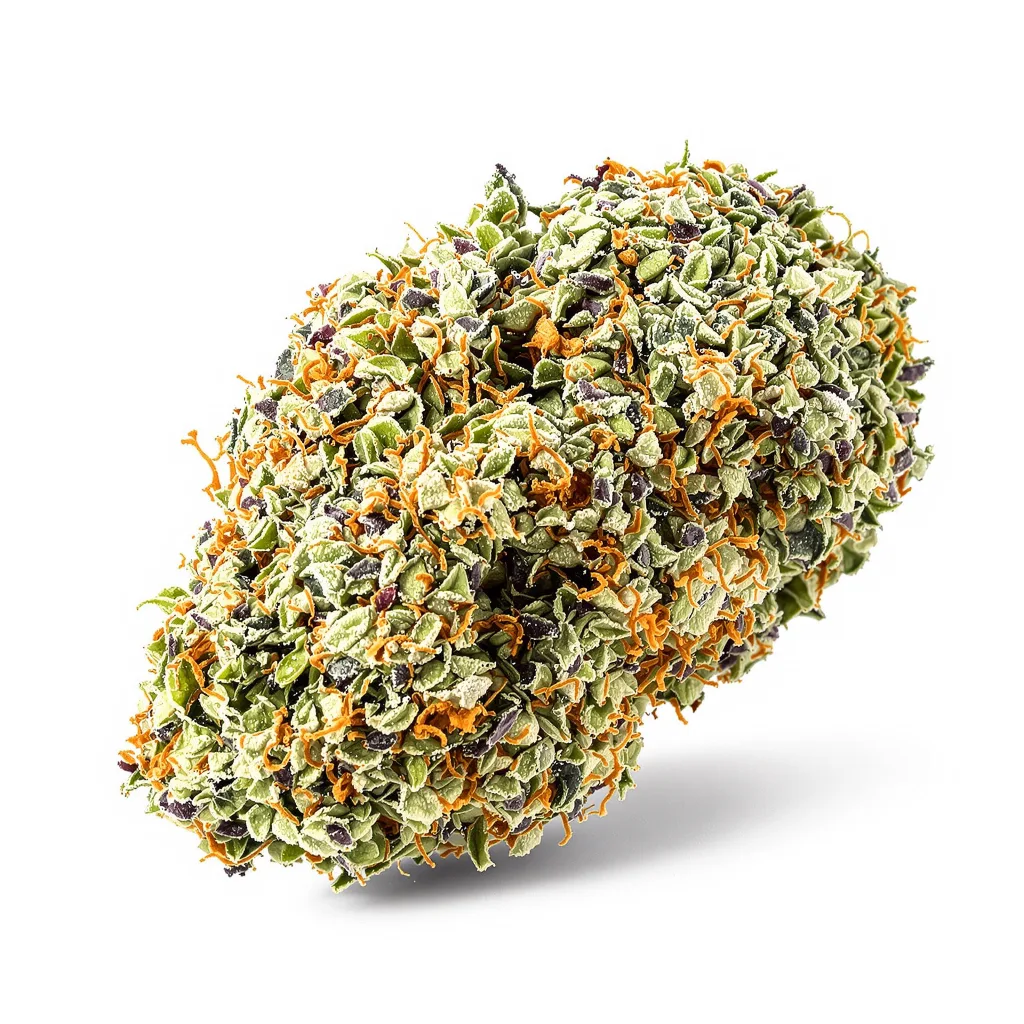 Golden Pineapple 50% indica / 50% sativa flower with visible trichomes
