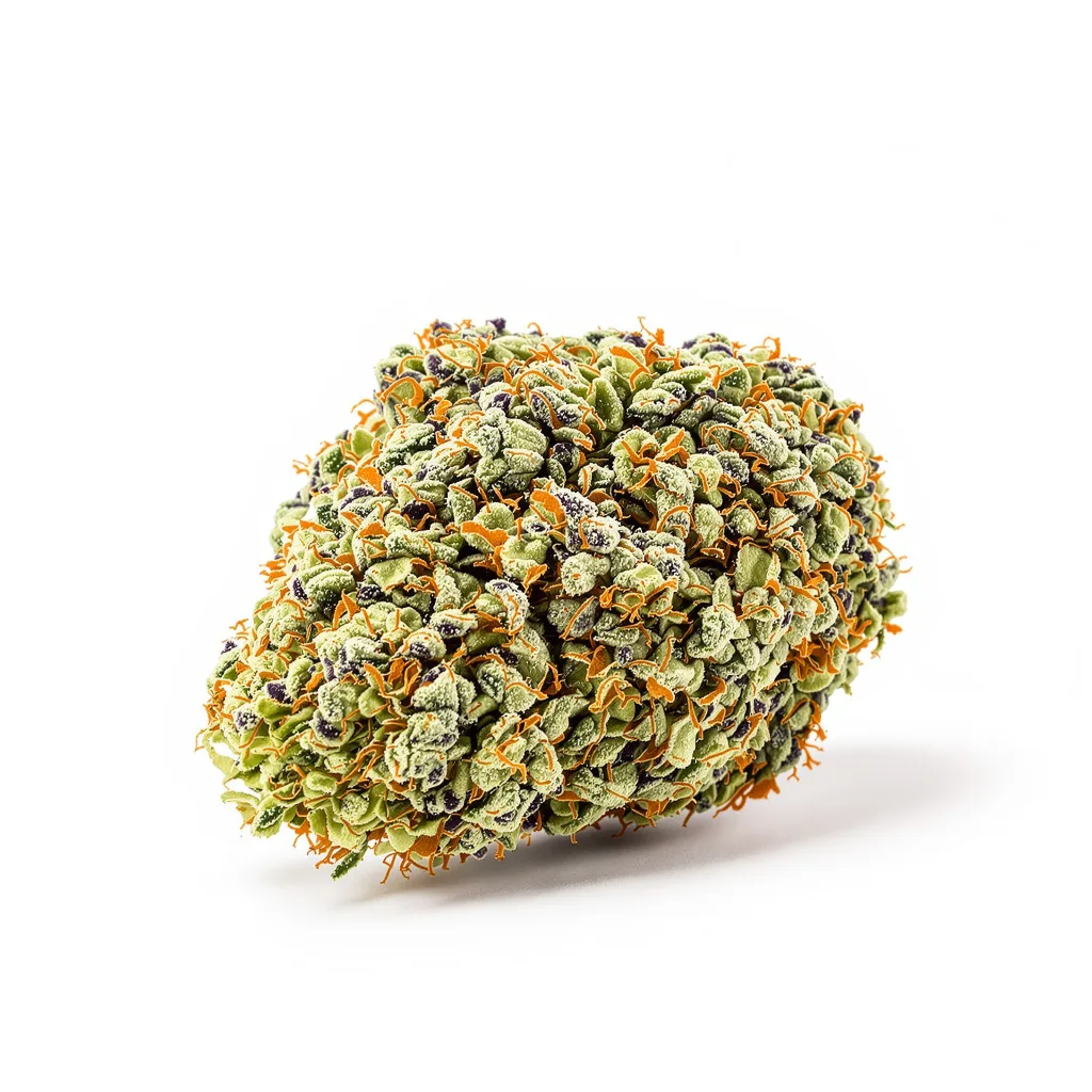 Gorilla Glue #4 55% indica / 45% sativa flower with visible trichomes