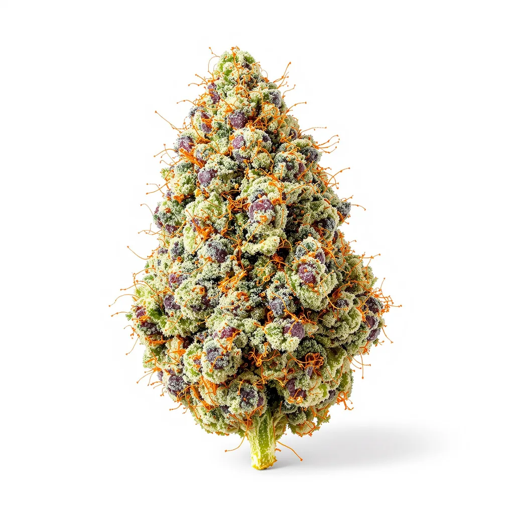 Gorilla Glue 51% indica / 49% sativa flower with visible trichomes
