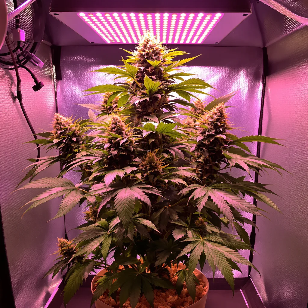 Grand Doggy Purps cannabis plant in flowering stage — 90-120 cm. Medium feminised