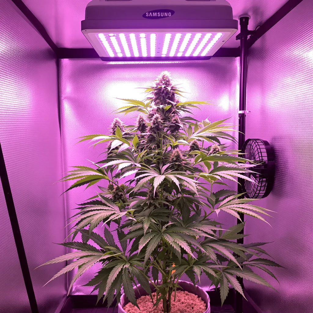 Grape Drink cannabis plant in flowering stage — Small (0-120 cm) feminised