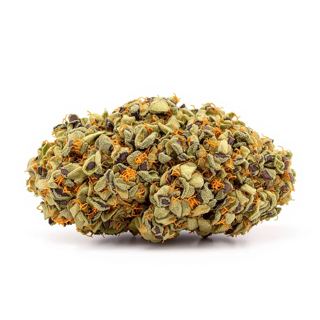 Grape Skunk 88% indica / 12% sativa flower with visible trichomes