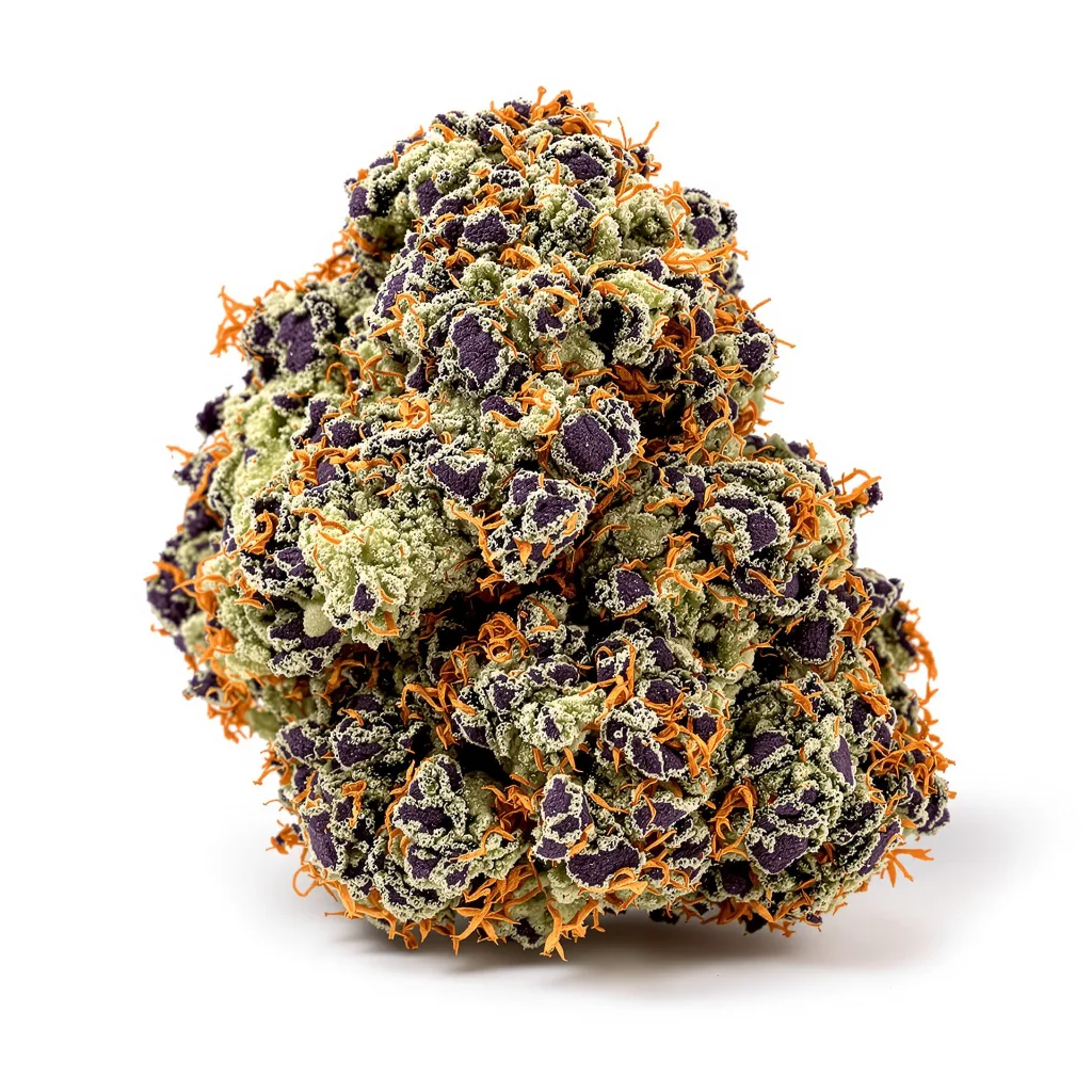 Grape Soda 81% indica / 19% sativa flower with visible trichomes