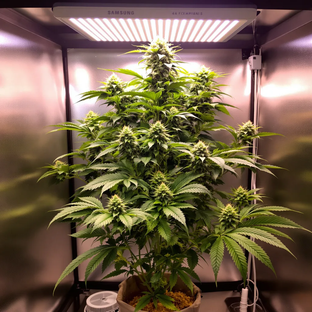 Gravity cannabis plant in flowering stage — 80–120 cm feminised