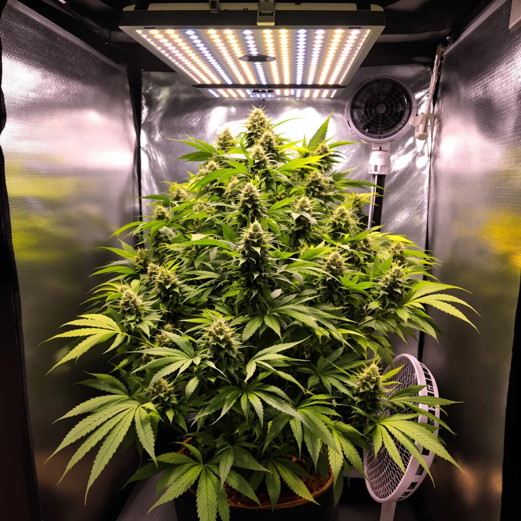 Great White Shark cannabis plant in flowering stage — Short feminised