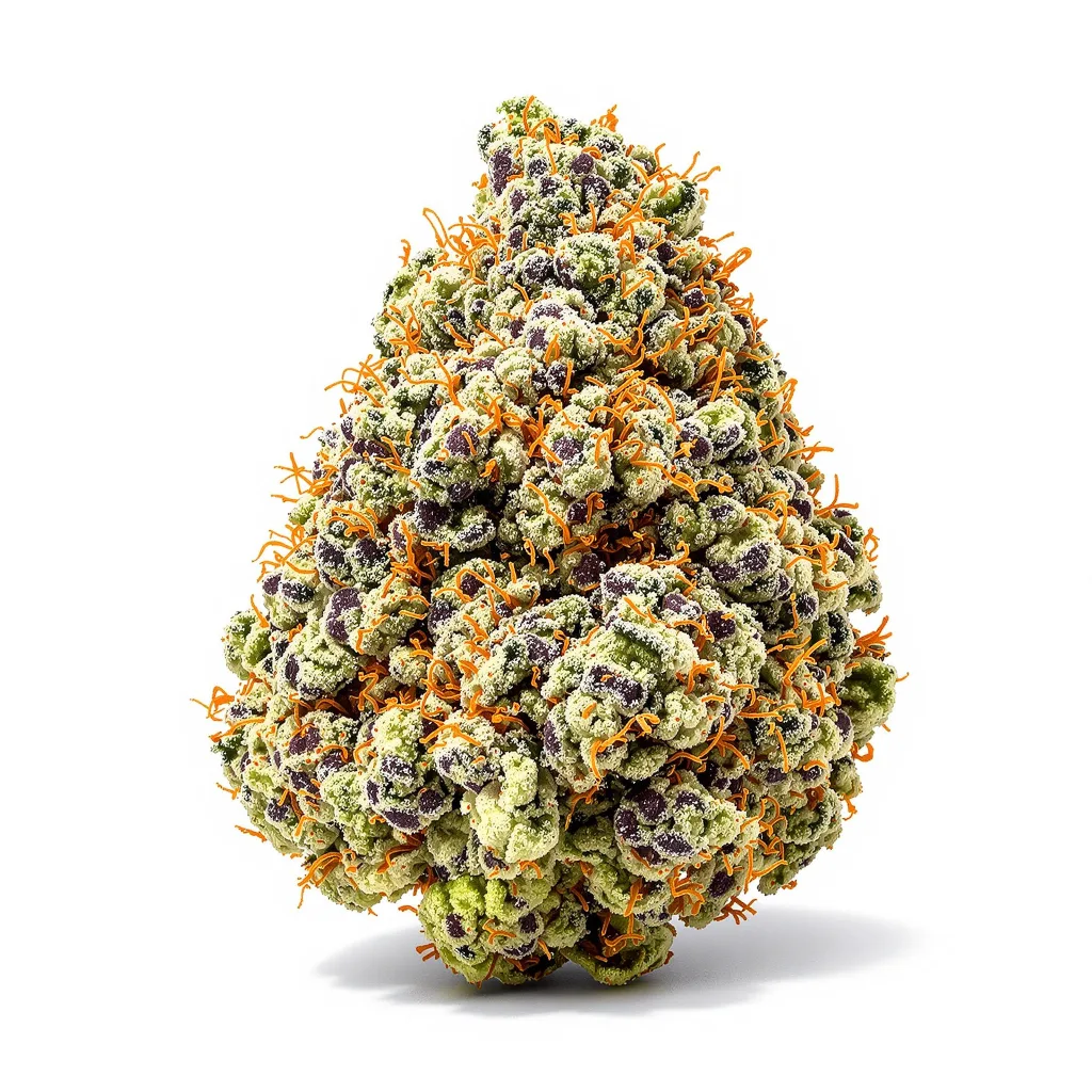 Green Candy 50% indica / 50% sativa flower with visible trichomes