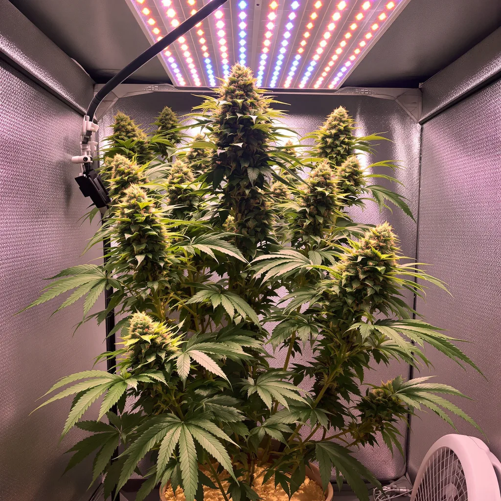 Green Goblin cannabis plant in flowering stage — Short autoflower
