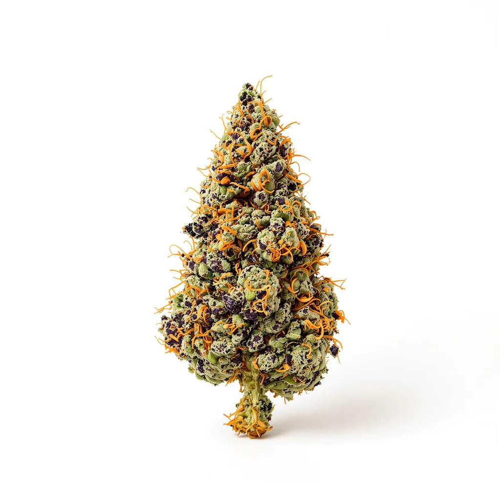 Green Poison 80% indica / 20% sativa flower with visible trichomes