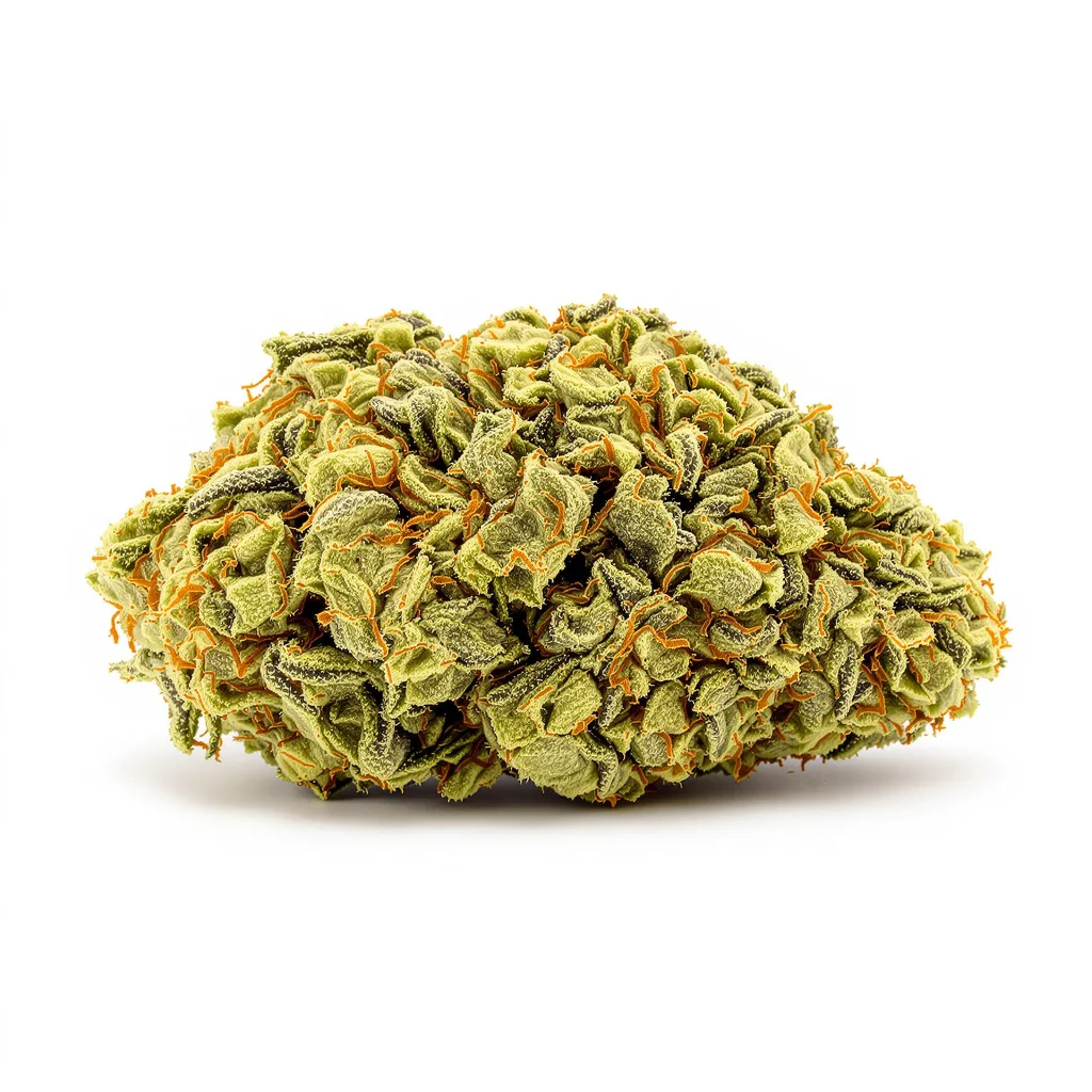 Harlequin CBD 43% indica / 57% sativa flower with visible trichomes