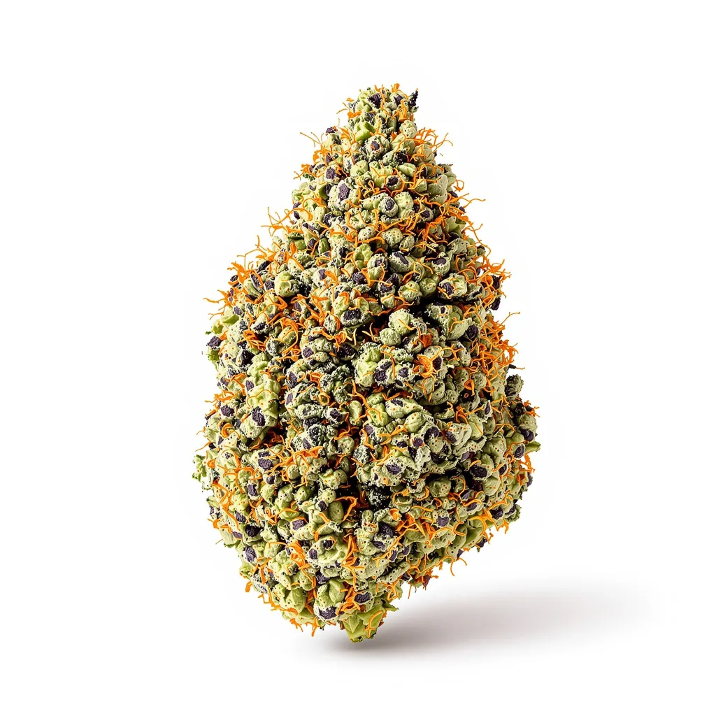Hash Plant 80% indica / 20% sativa flower with visible trichomes