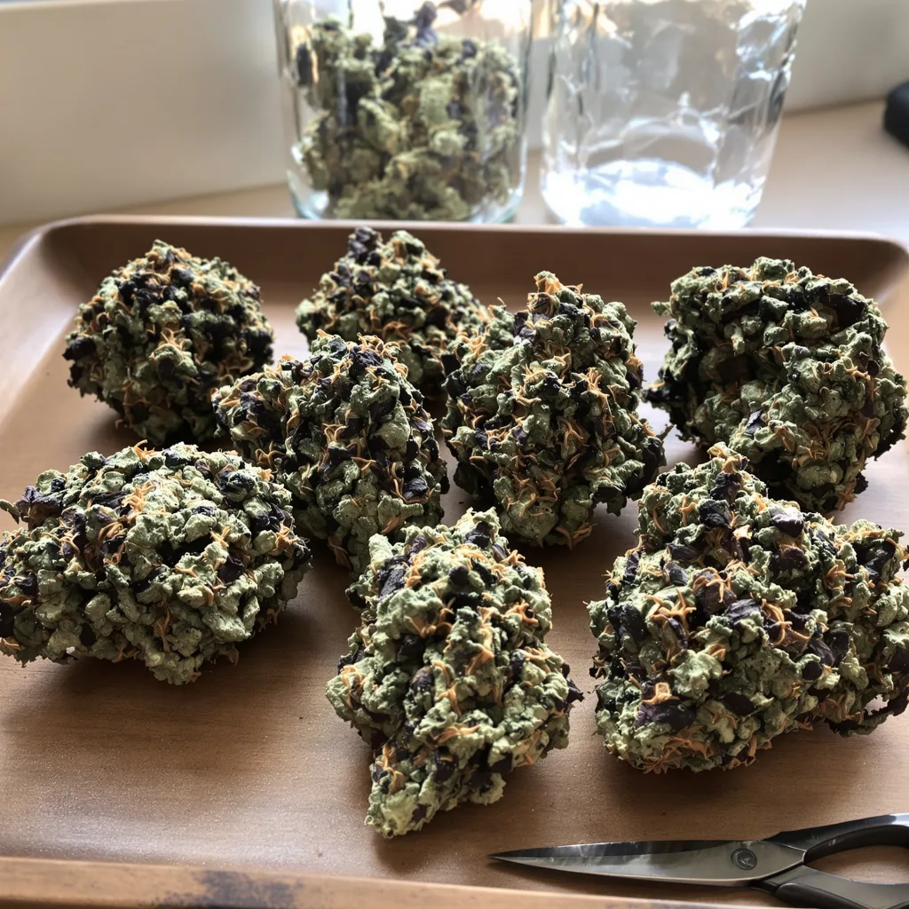 Hawaiian 84% indica / 16% sativa flower with visible trichomes