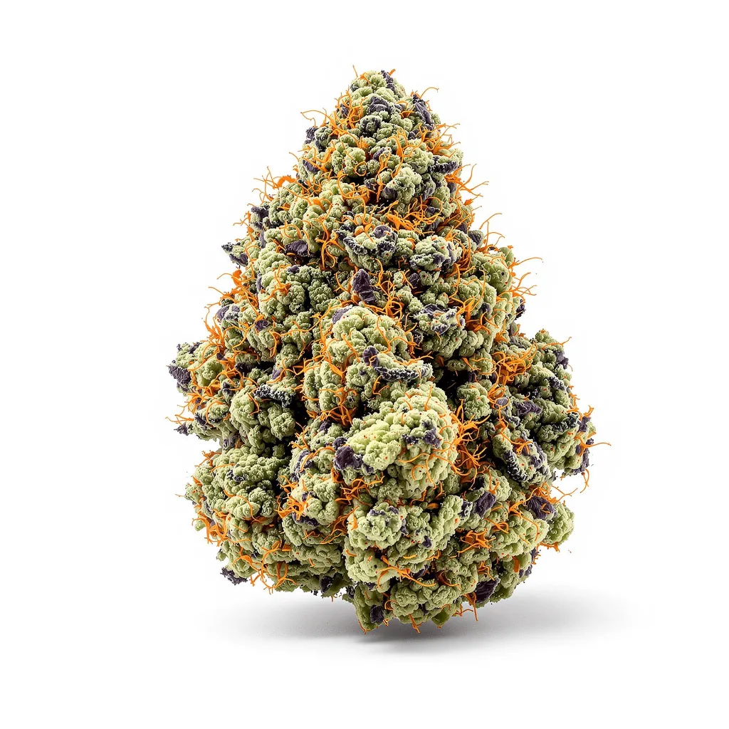 Hawaiian Purple Kush 85% indica / 15% sativa flower with visible trichomes
