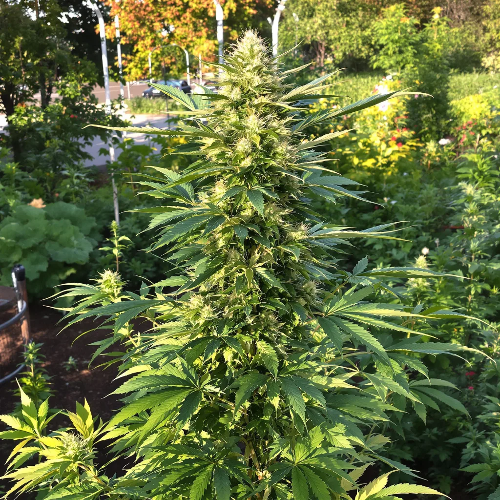 Heavy Duty Fruity 55% indica / 45% sativa flower with visible trichomes
