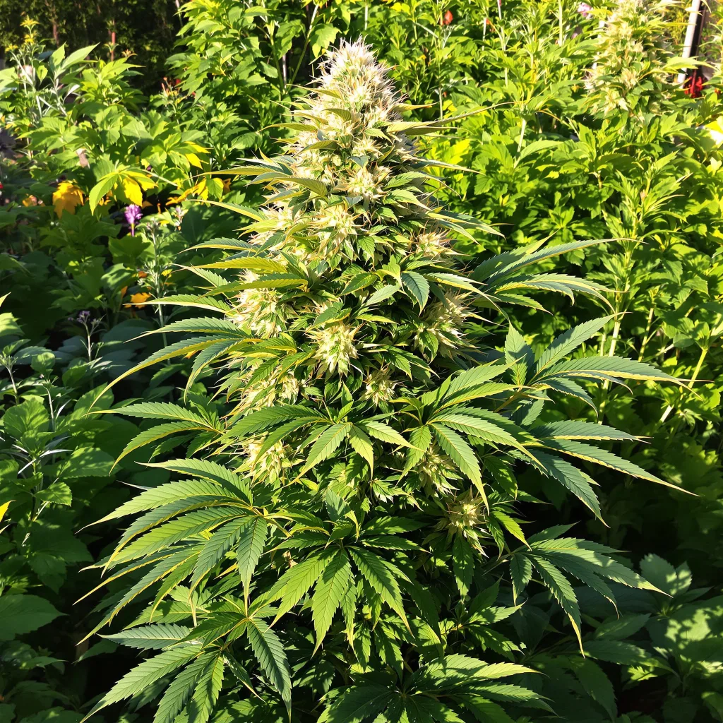 Hindu Kush 67% indica / 33% sativa flower with visible trichomes