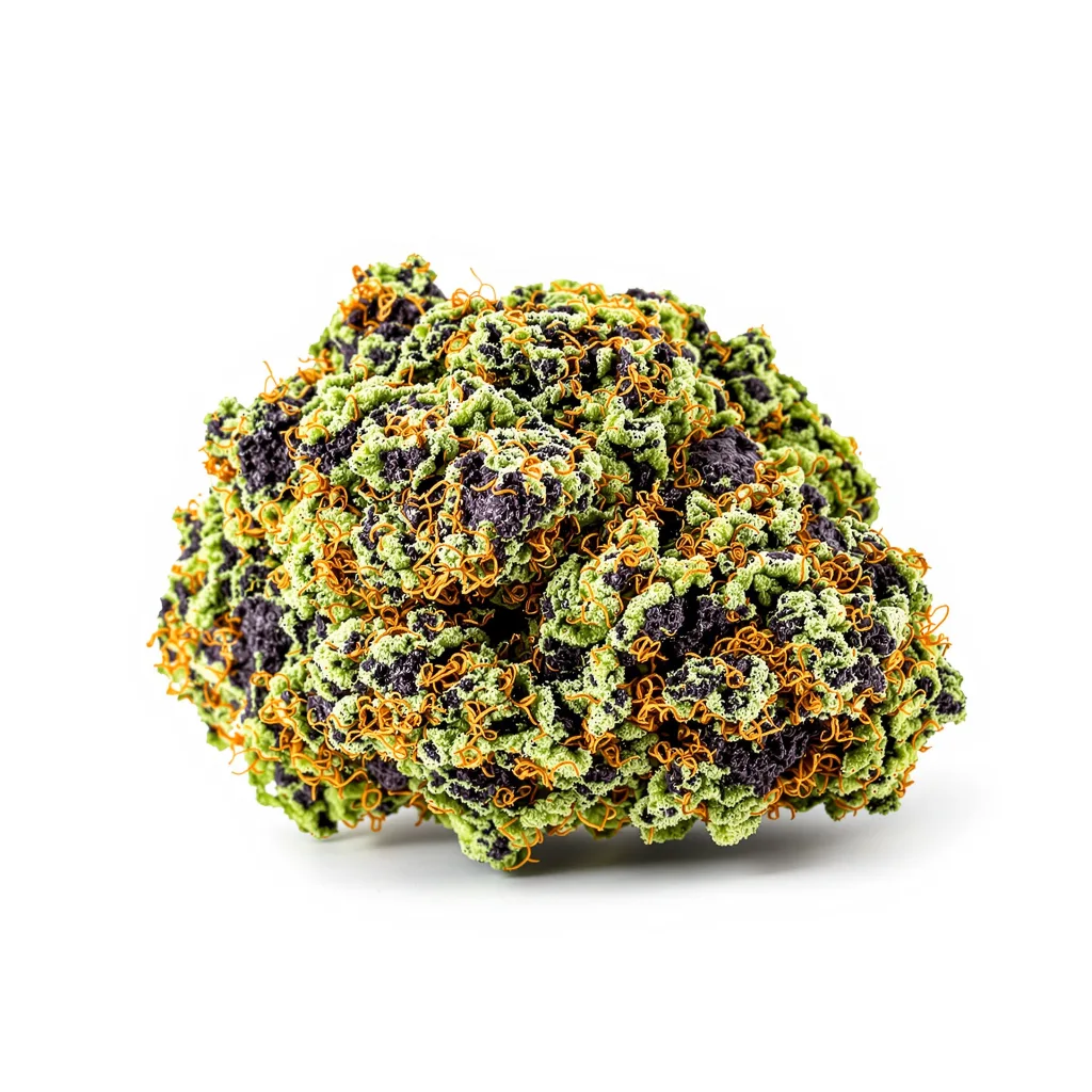 Hindu Skunk 70% indica / 30% sativa flower with visible trichomes