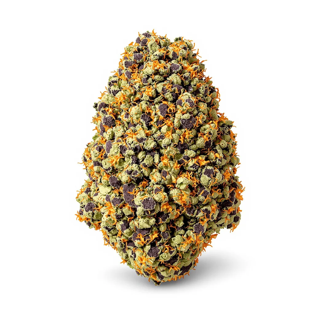 Honey Banana 67% indica / 33% sativa flower with visible trichomes