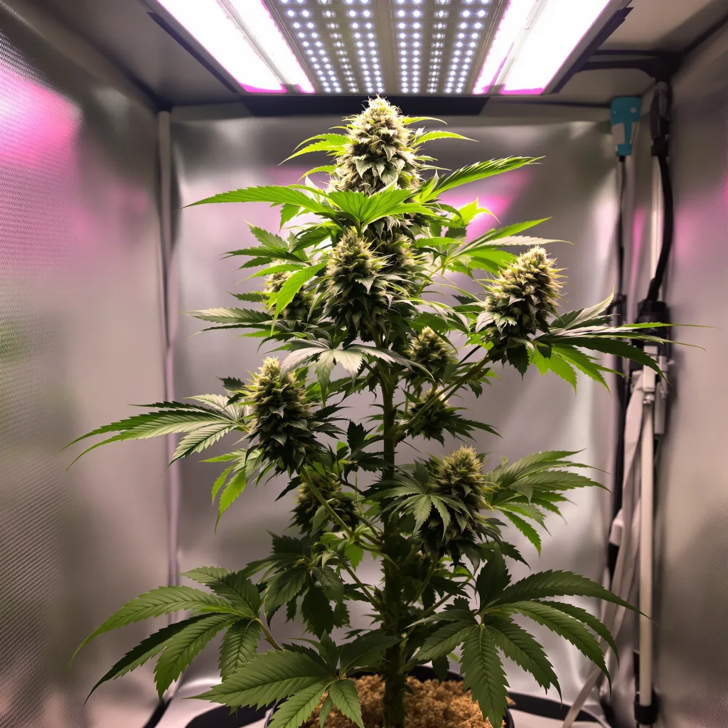 Illuminati OG cannabis plant in flowering stage — 160–200 cm feminised