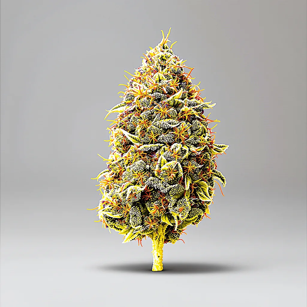 Iron Triangle 44% indica / 56% sativa flower with visible trichomes