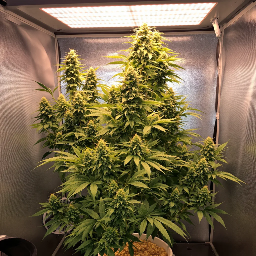 Island Sweet Skunk cannabis plant in flowering stage — Short autoflower