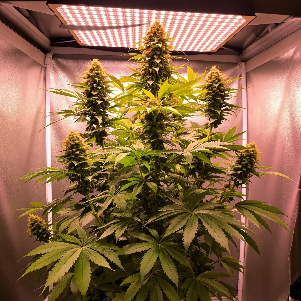Island Sweet Skunk cannabis plant in flowering stage — Medium feminised
