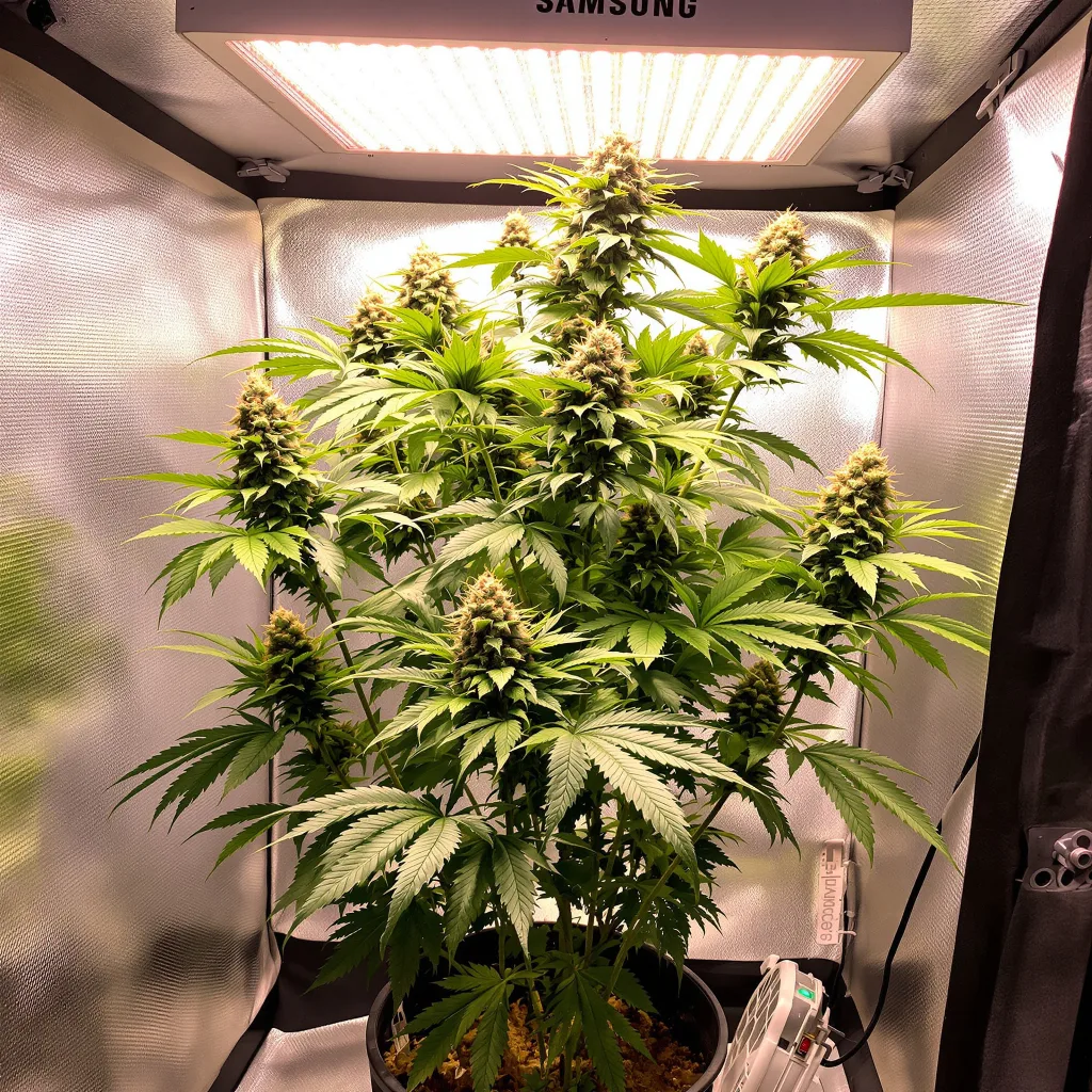 J1 cannabis plant in flowering stage — Medium feminised
