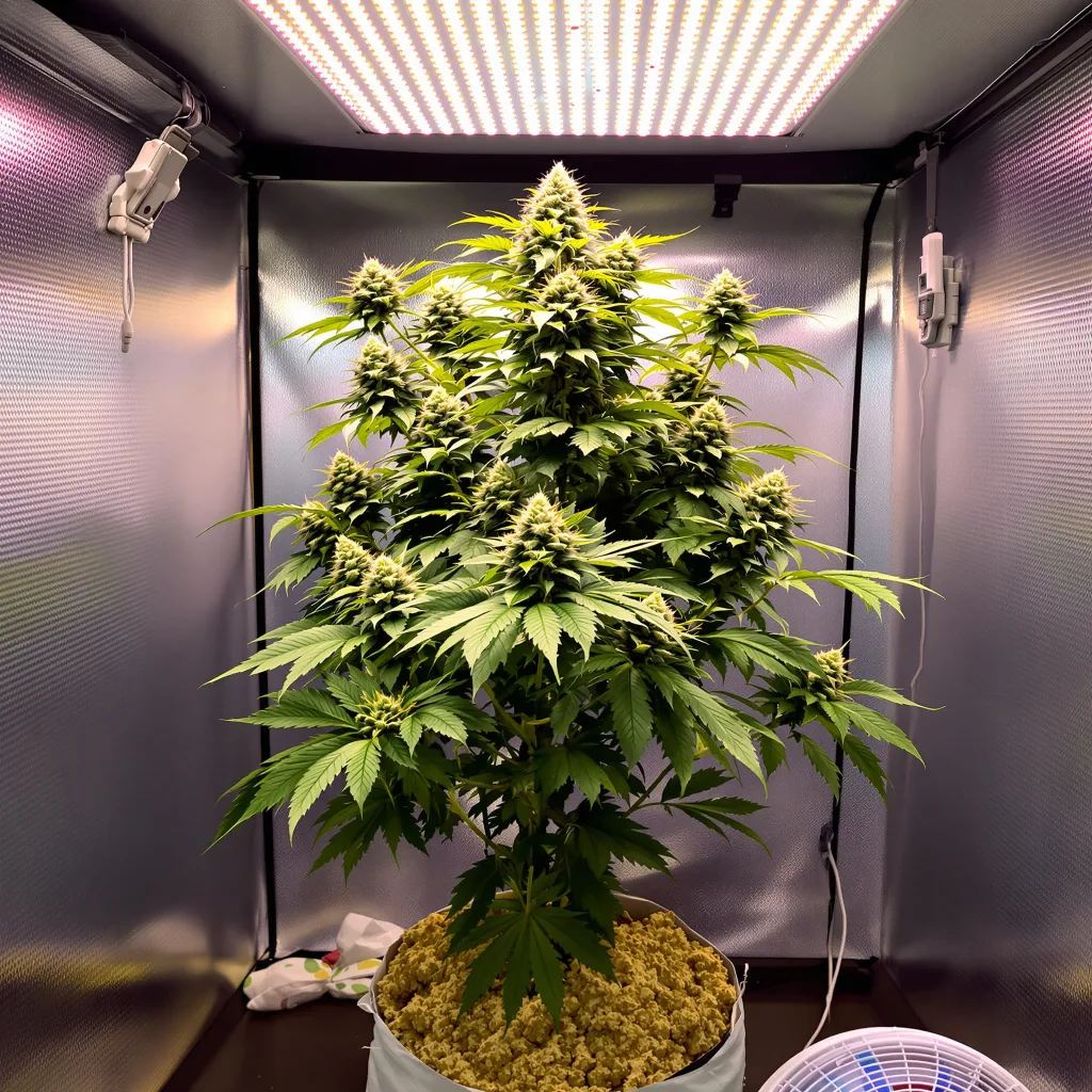 Jack Flash cannabis plant in flowering stage — Short autoflower