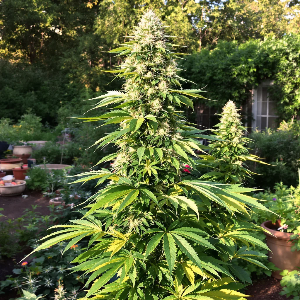 Jamaican Dream 10% indica / 90% sativa flower with visible trichomes