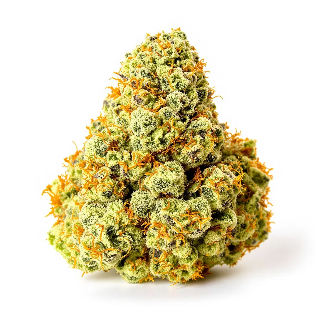 Jamaican Dream 10% indica / 90% sativa flower with visible trichomes