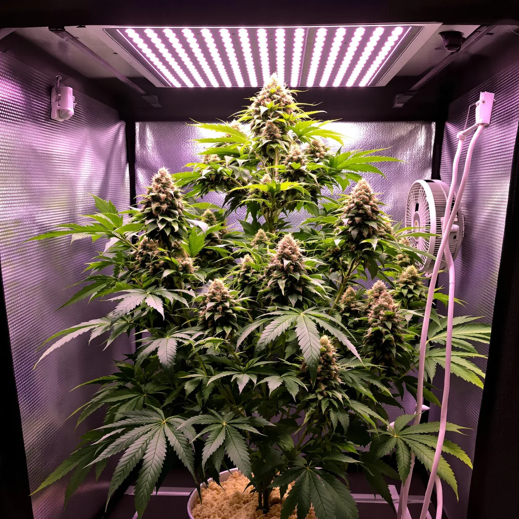 Jawa Pie cannabis plant in flowering stage — 90-120 cm. Medium autoflower