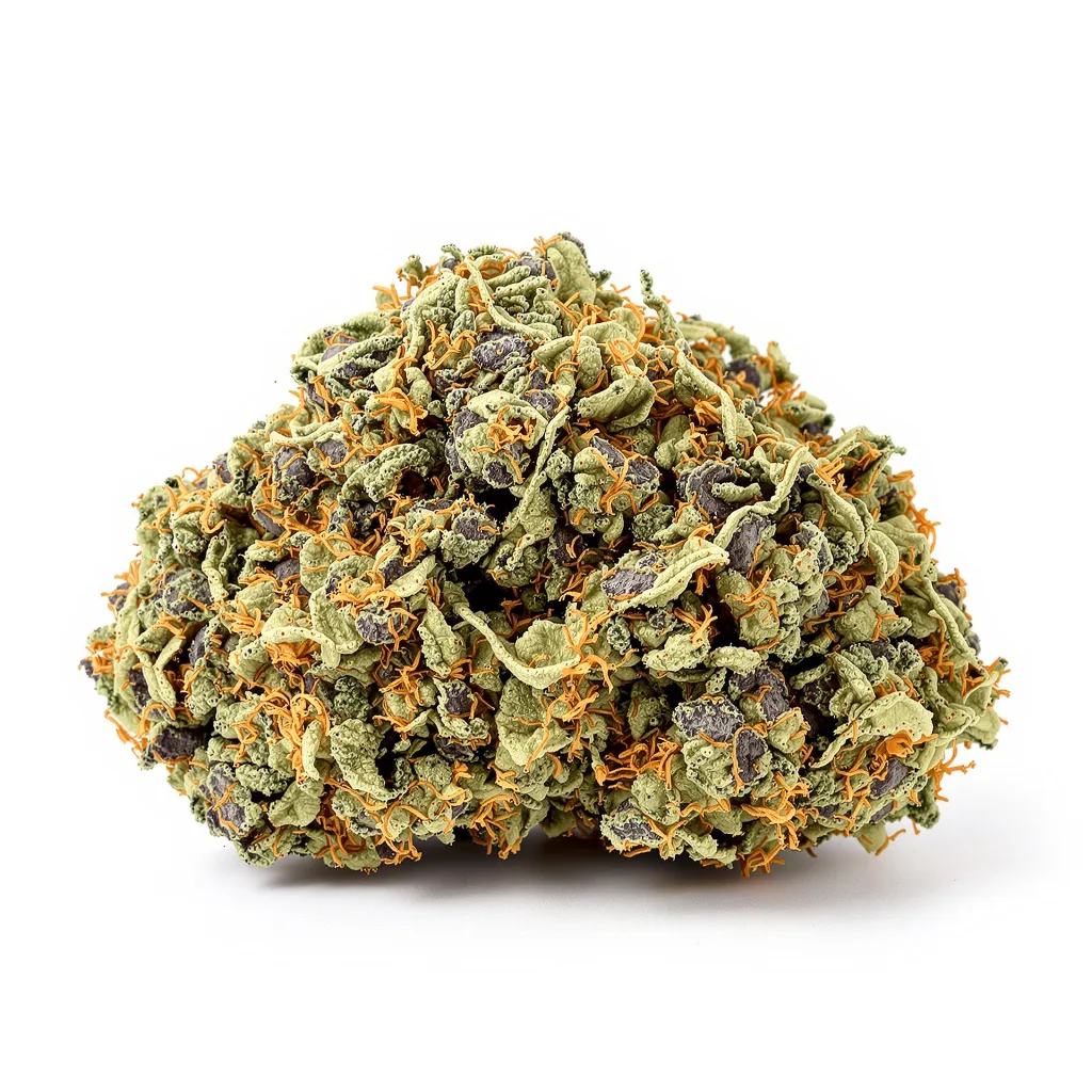 Jawa Pie 73% indica / 27% sativa flower with visible trichomes